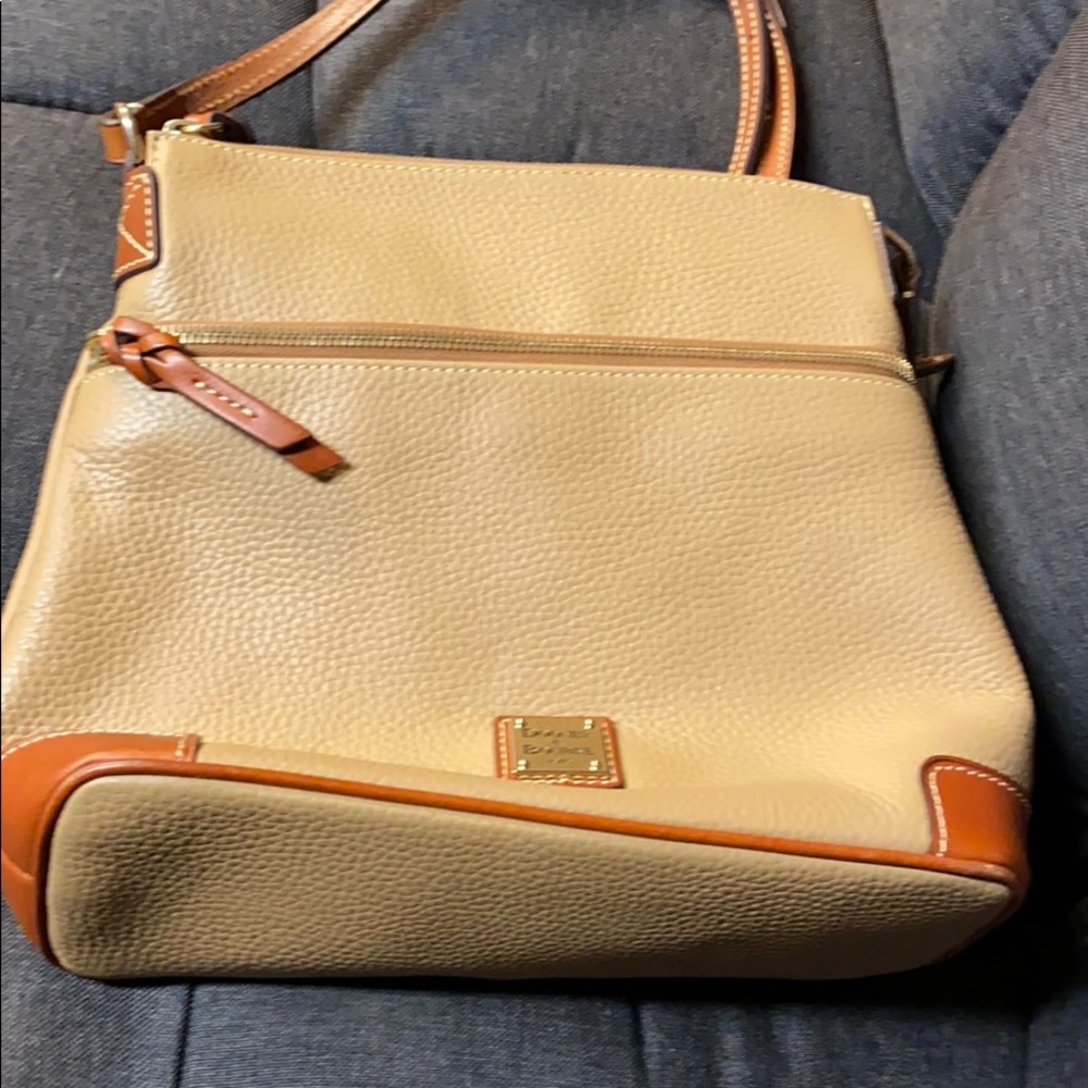 Dooney & Bourke Pebbled Leather Shoulder Bag Tan